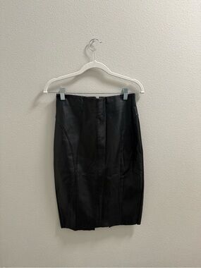 Express Black Faux Leather Pencil Skirt